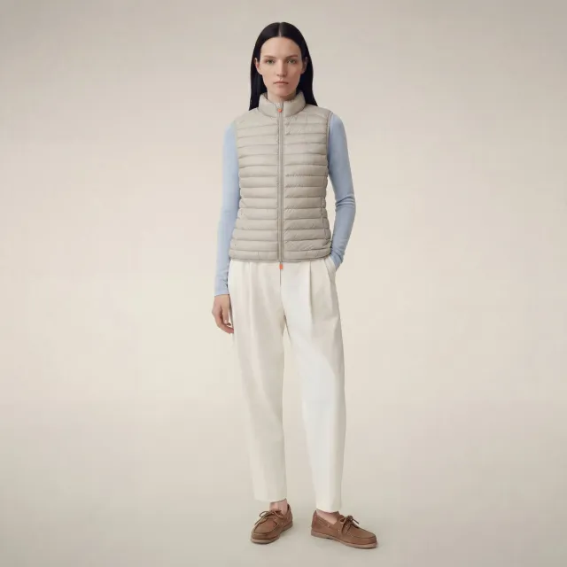 Save The Duck Charlotte quiltet vest dame regnbeige Plumtech