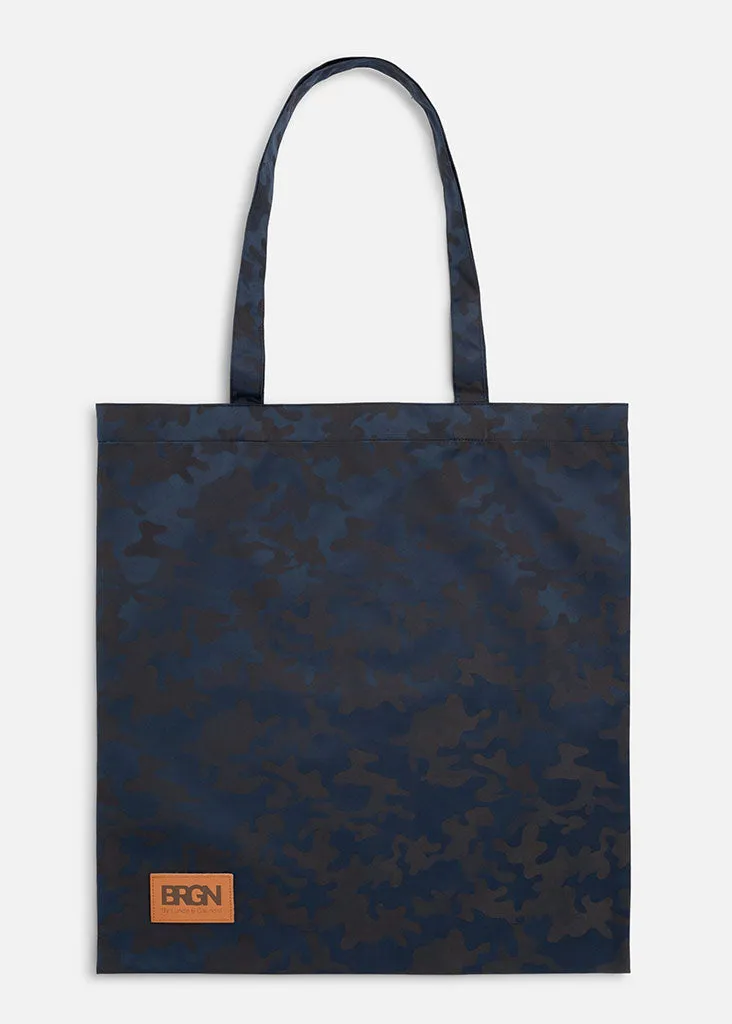 Brgn Tote Bag handlenett Blue Tweed, vanntett