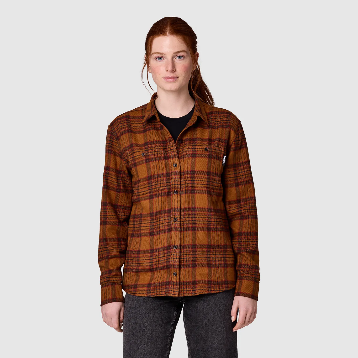 Outdoor Research Feedback flanellskjorte Pecan Plaid UPF 50+