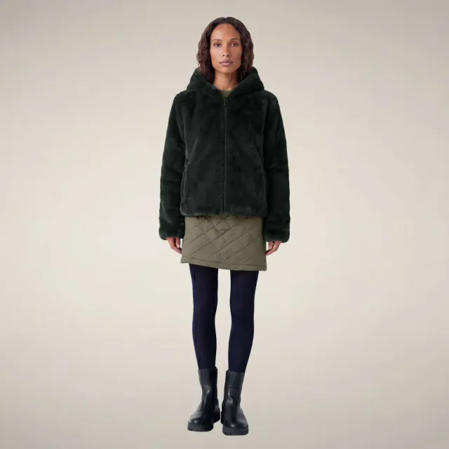 Save The Duck Laila jakke dame nori green vendbar fuskepels