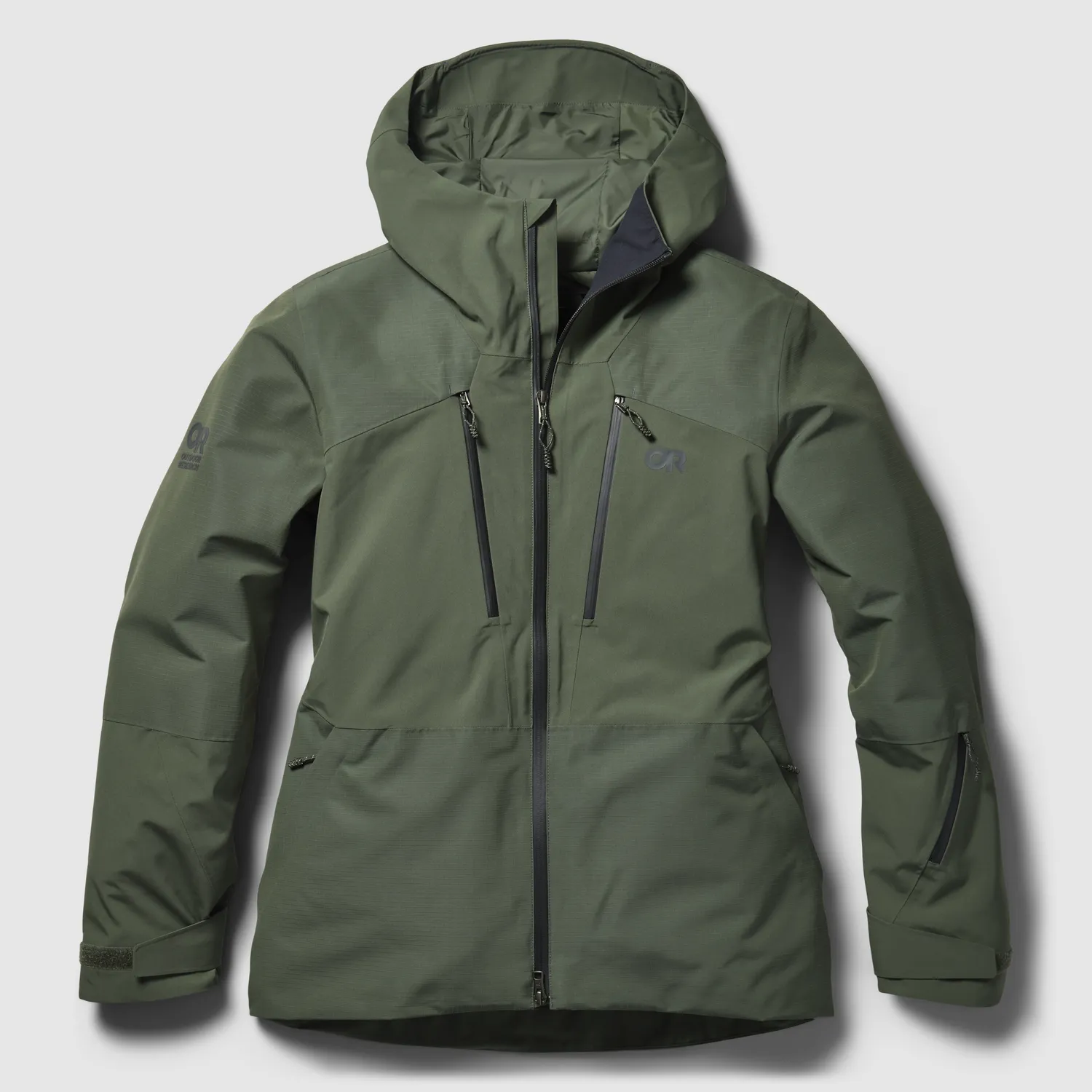 Outdoor Research Women's Powderverse skijakke Black/Pro Khaki