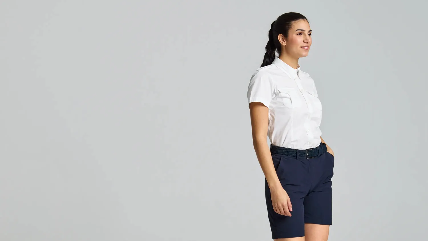 Slam Deck WS Yacht Shirt dameskjorte XS Bright White stretch
