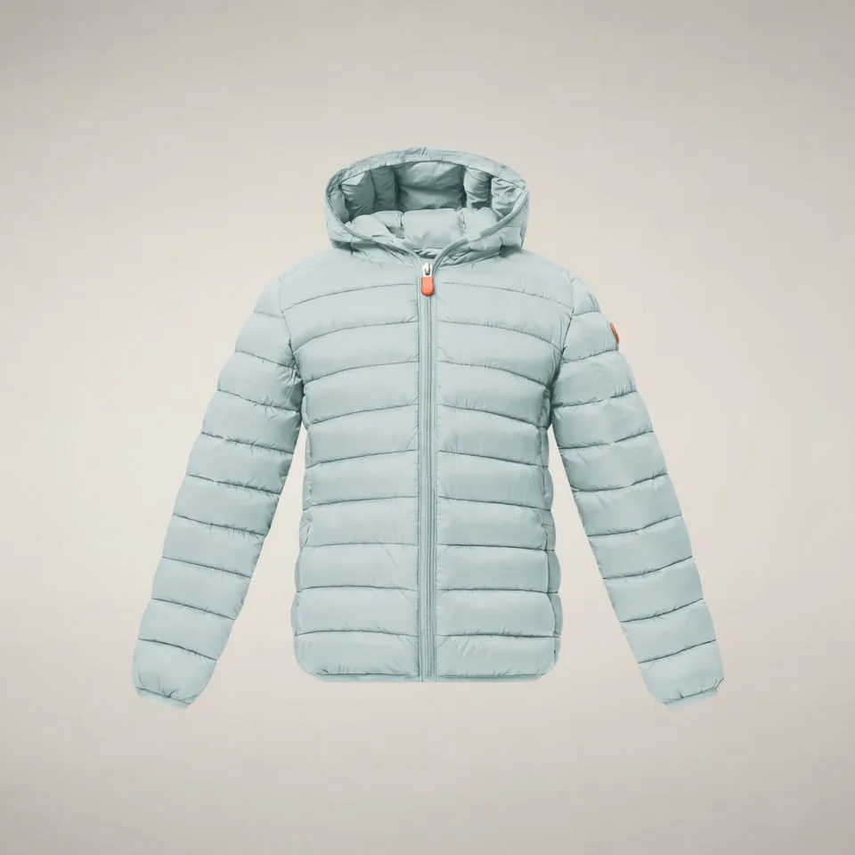 Save The Duck Iris boblejakke jente Glacier Blue hette