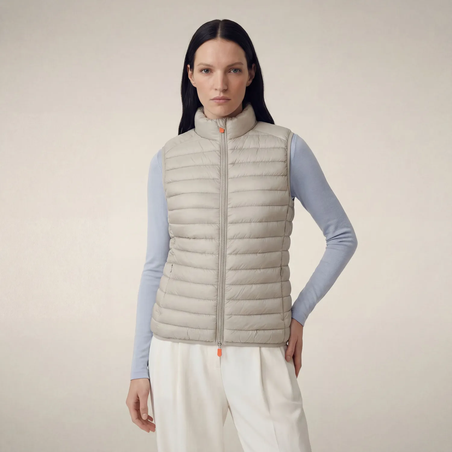 Save The Duck Charlotte quiltet vest dame regnbeige Plumtech
