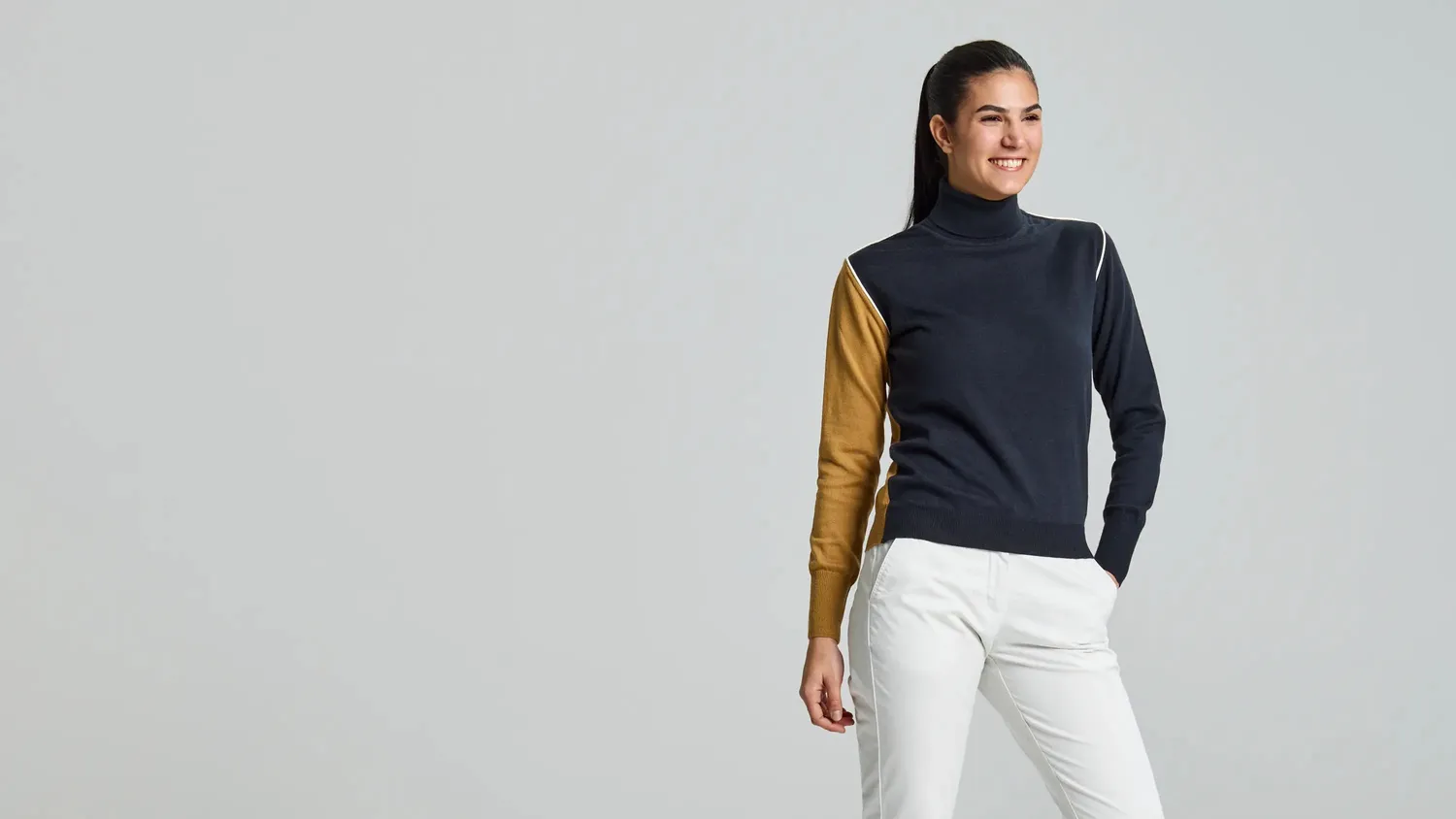 Slam Indra høyhalset genser dame Dark Navy/Gran Canyon