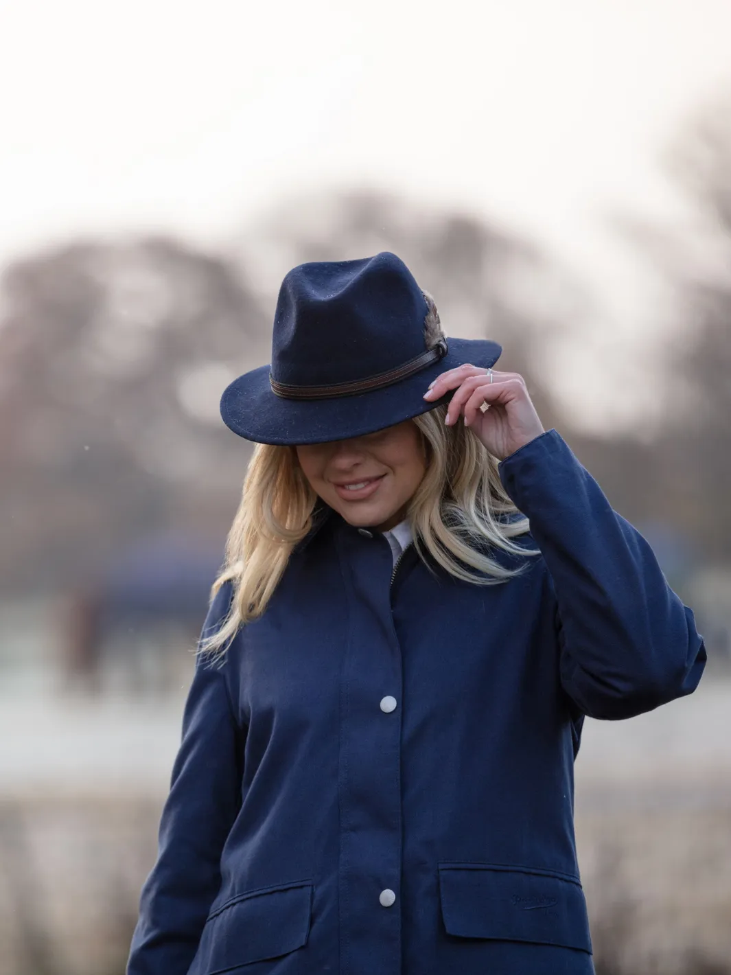 John Partridge Landowner Casual gåjakke dame navy bomull