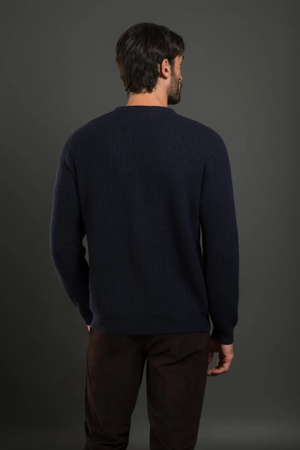 Moorer REGGIE-XC7 cardigan navy i ull og kasjmir