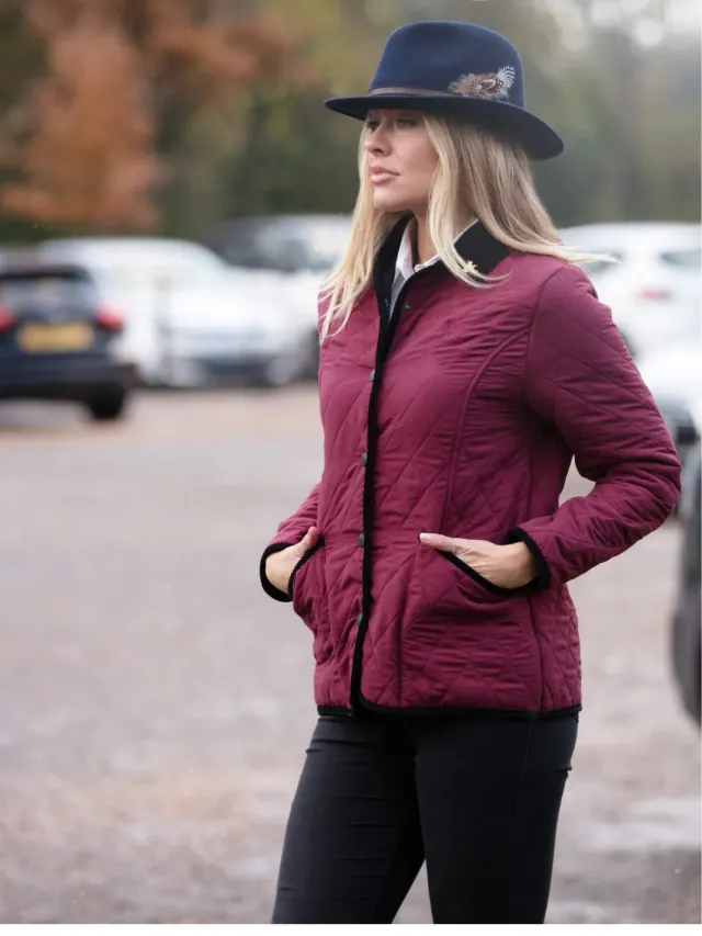 John Partridge Moorland Quilted Fleece Jacket fleecejakke burgunder