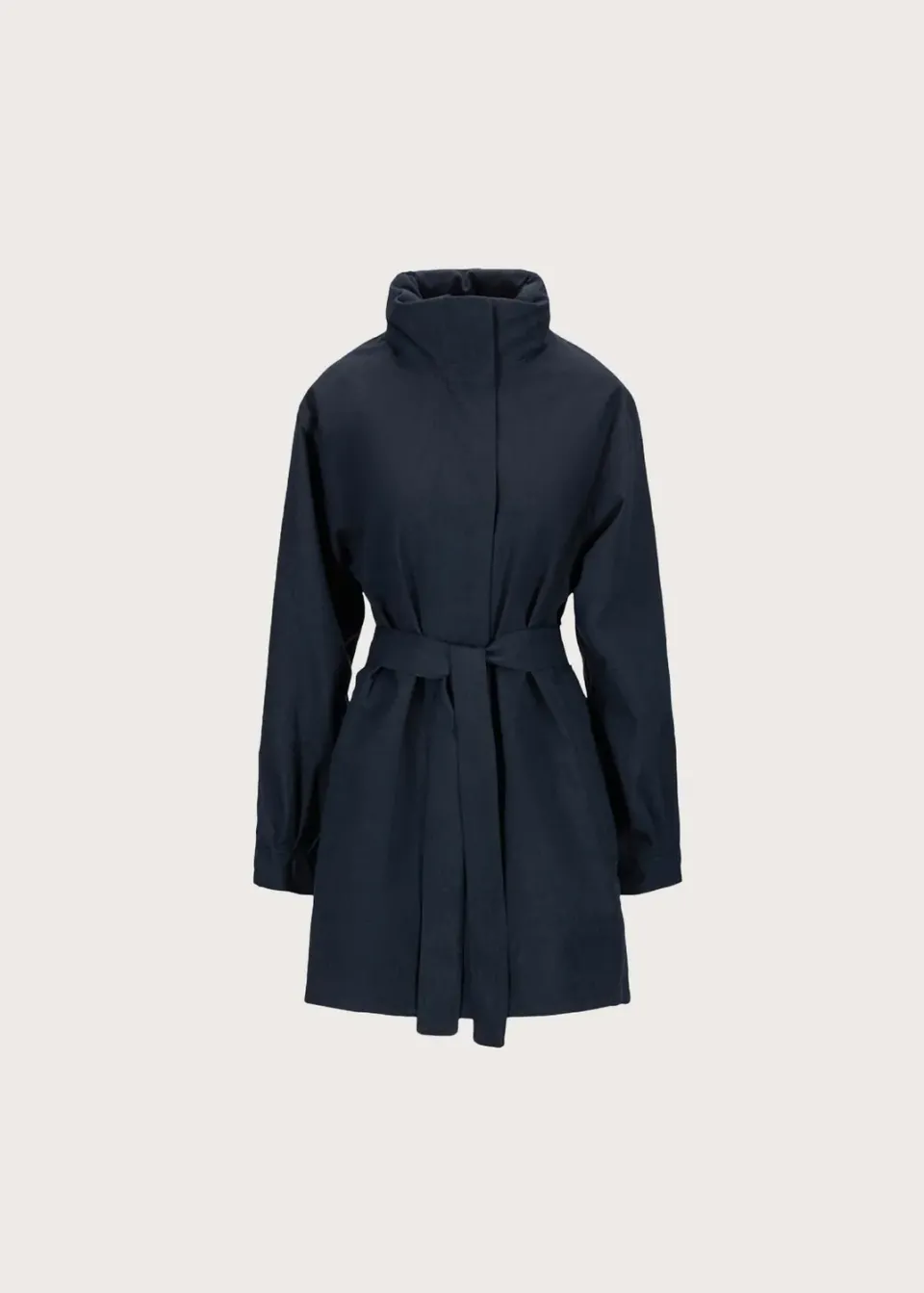 Brgn Rossby Coat regnkåpe Dark Navy belte