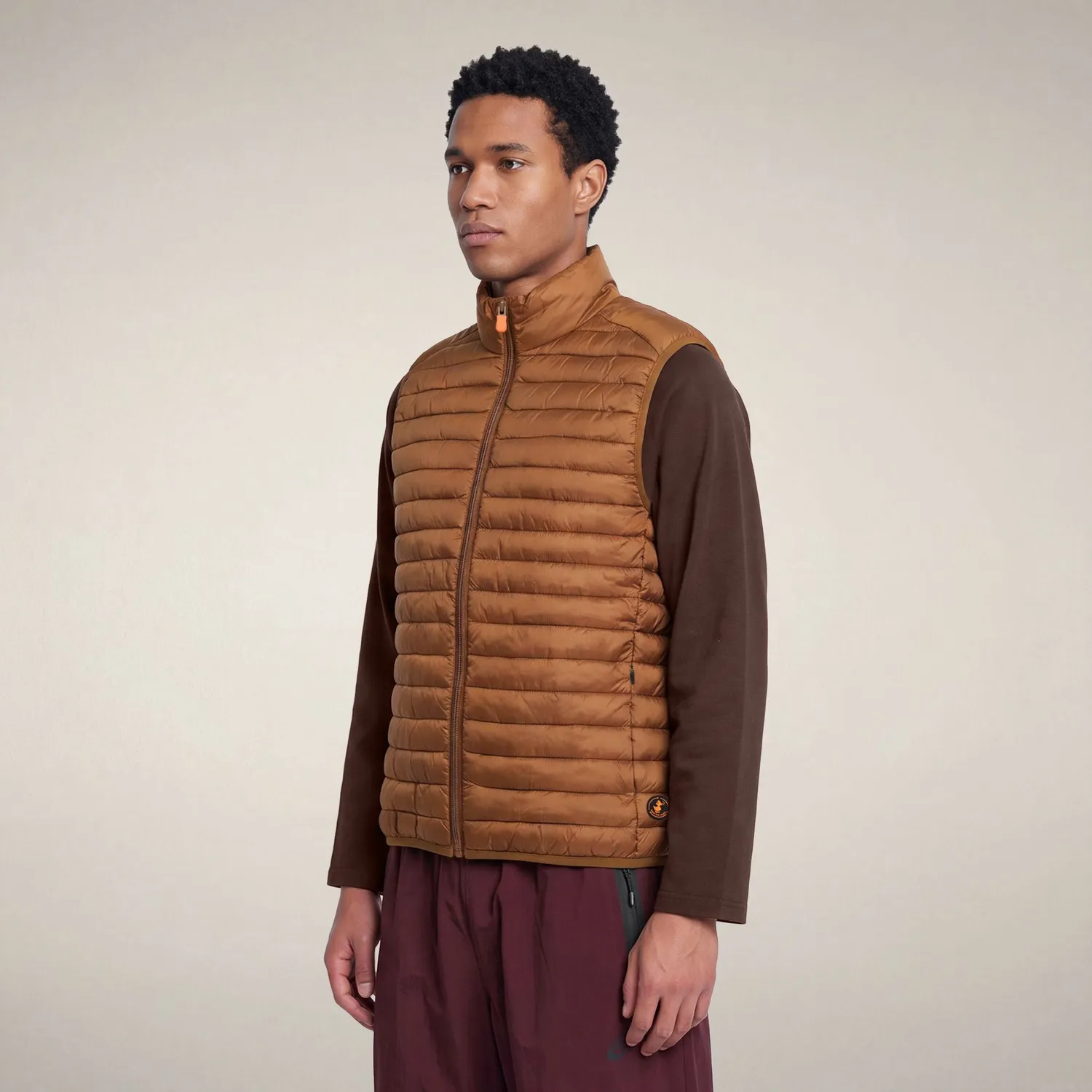 Save The Duck Vince vest herre noisette brown glidelås