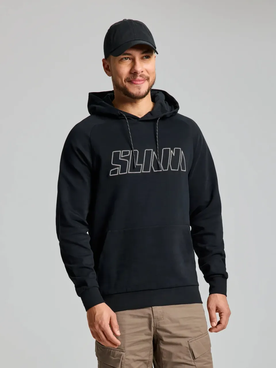 Slam Logo Hoodie hettegenser herre aluminium bomull