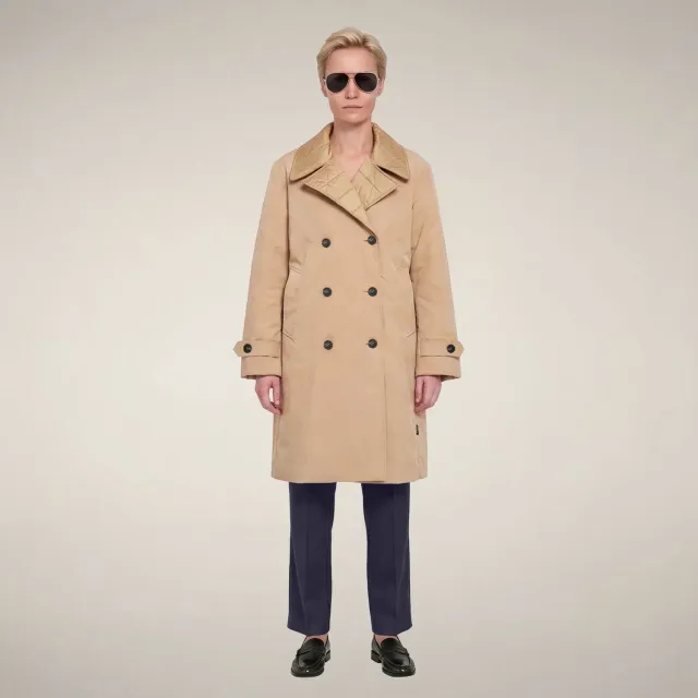 Save The Duck Pilar regnkåpe dame, Stardust Beige – fôret