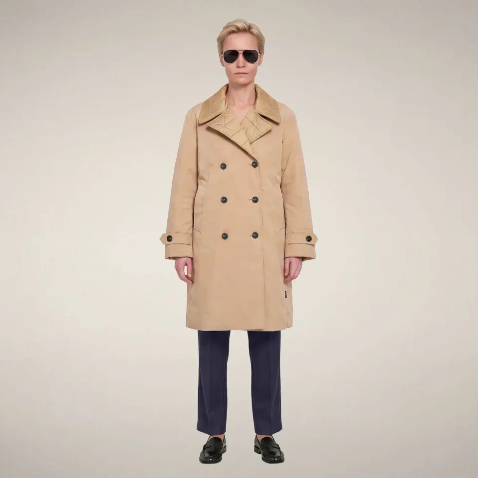 Save The Duck Pilar regnkåpe dame, Stardust Beige – fôret