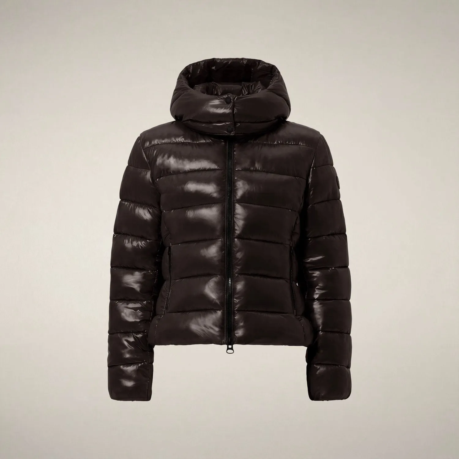 Save The Duck Cosmary pufferjakke dame brun med avtakbar hette
