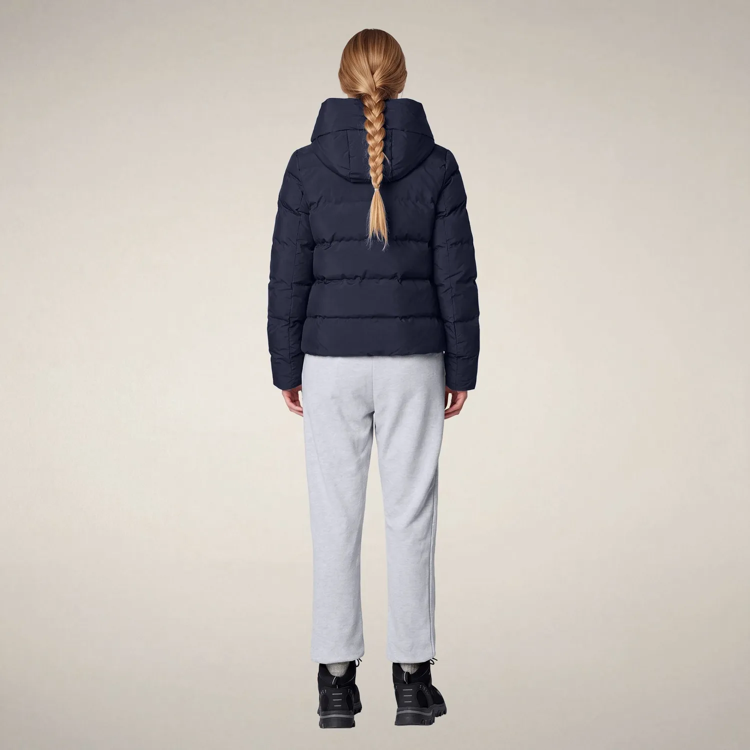 Save The Duck Arena parkas dame Blue Black kort vindtett
