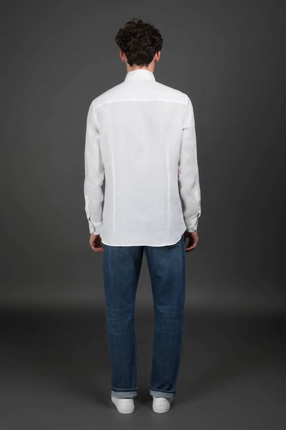 Moorer SORRENTO-GLX skjorte hvit lin slim fit