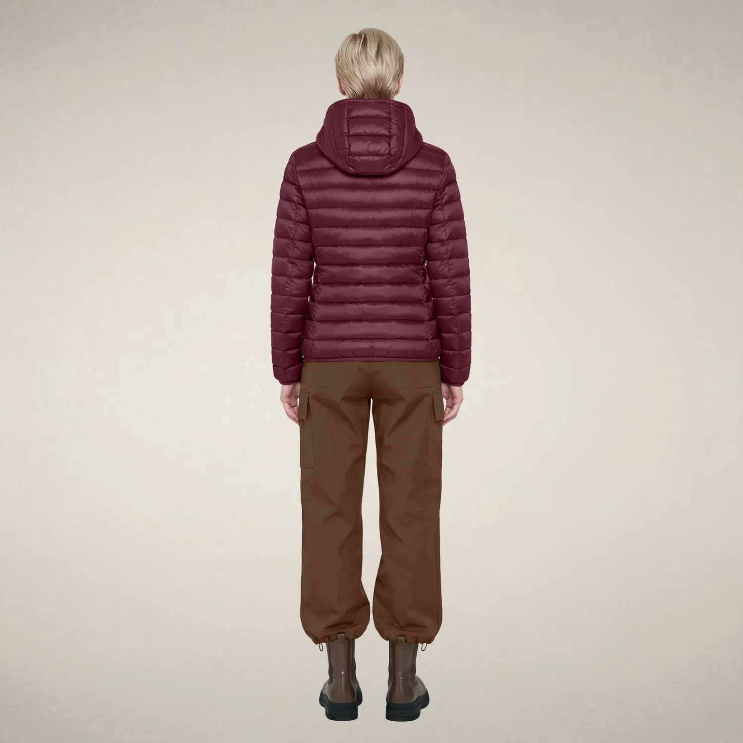 Save The Duck Icons Alexis boblejakke dame Wine Red lett Plumtech