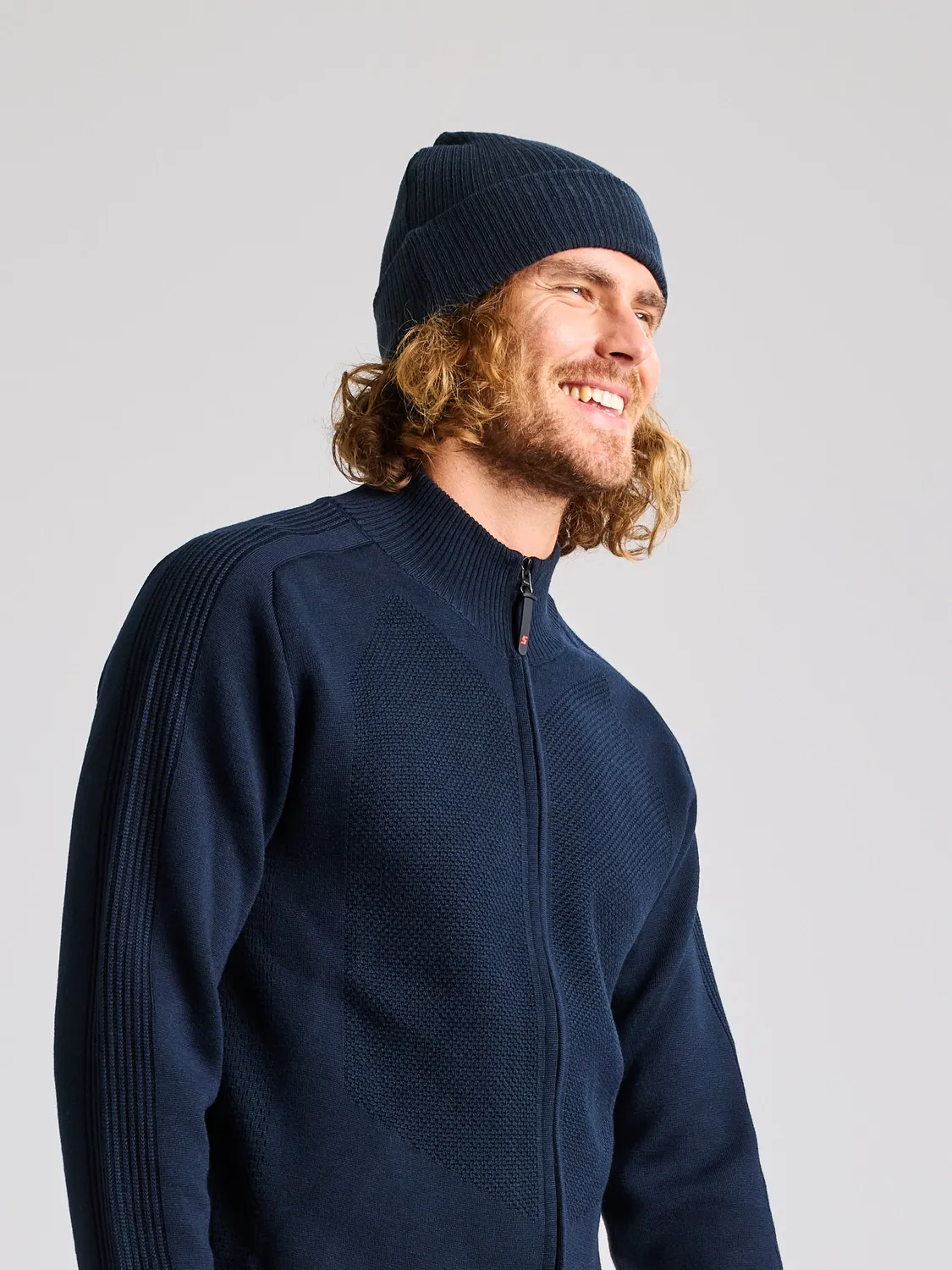 Slam Slam Cable Beanie strikkelue mørk marineblå
