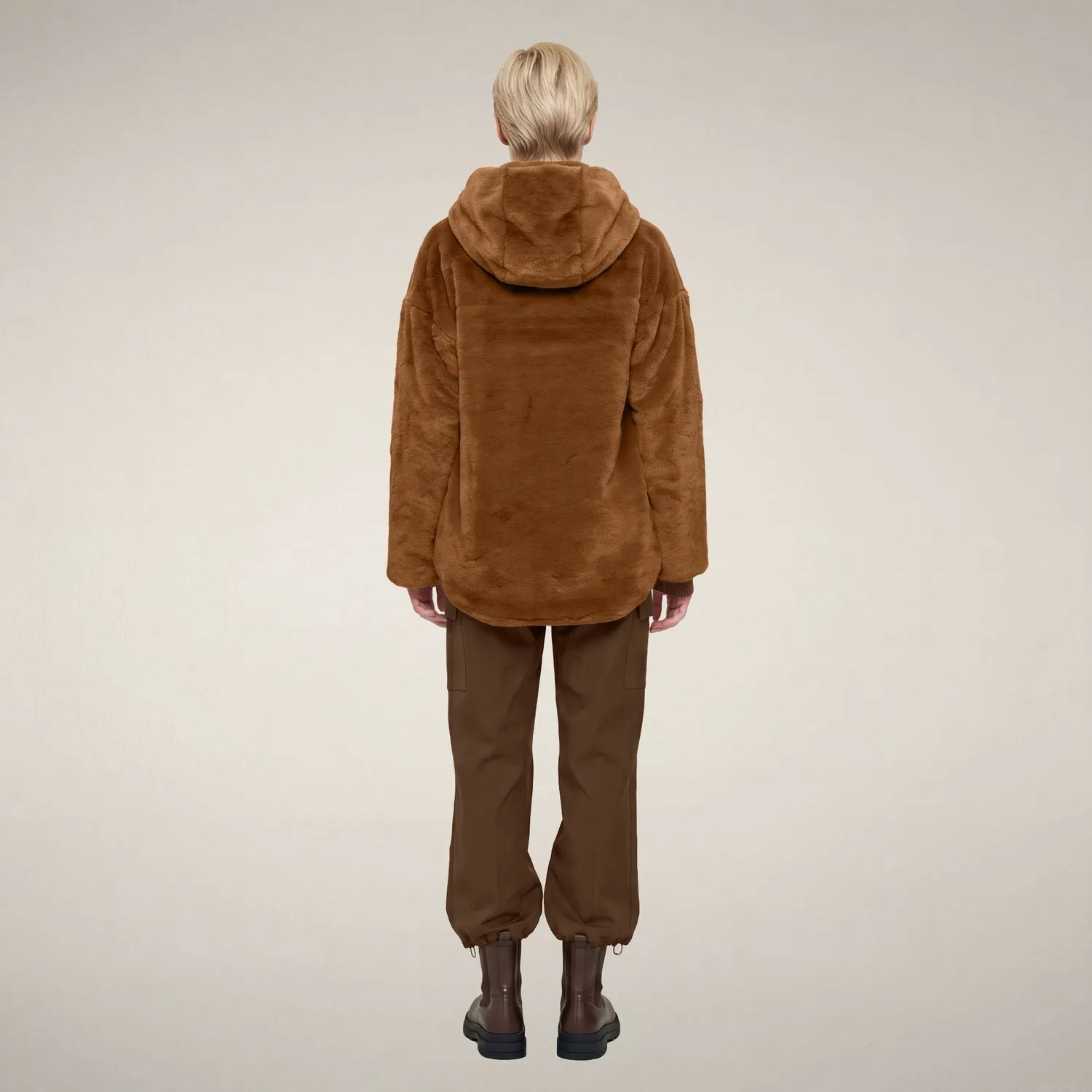 Save The Duck Davina vendbar fuskepelsjakke dame Noisette Brown