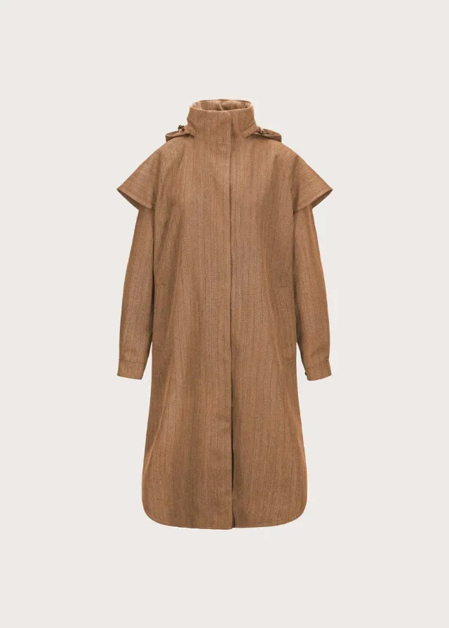Brgn Tyfon Coat kåpe Camel Tweed vanntett