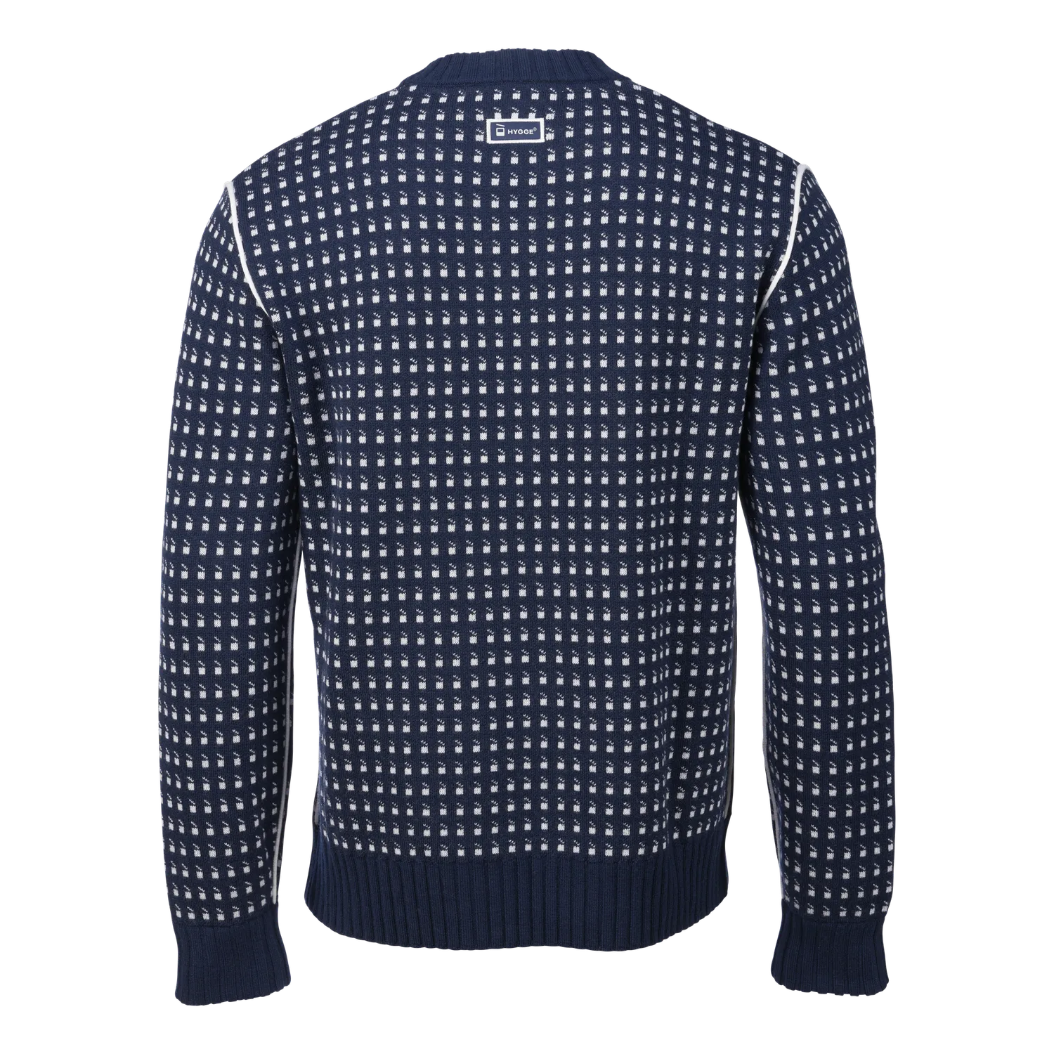 House of Hygge Heritage Merino-genser White Navy merinoull