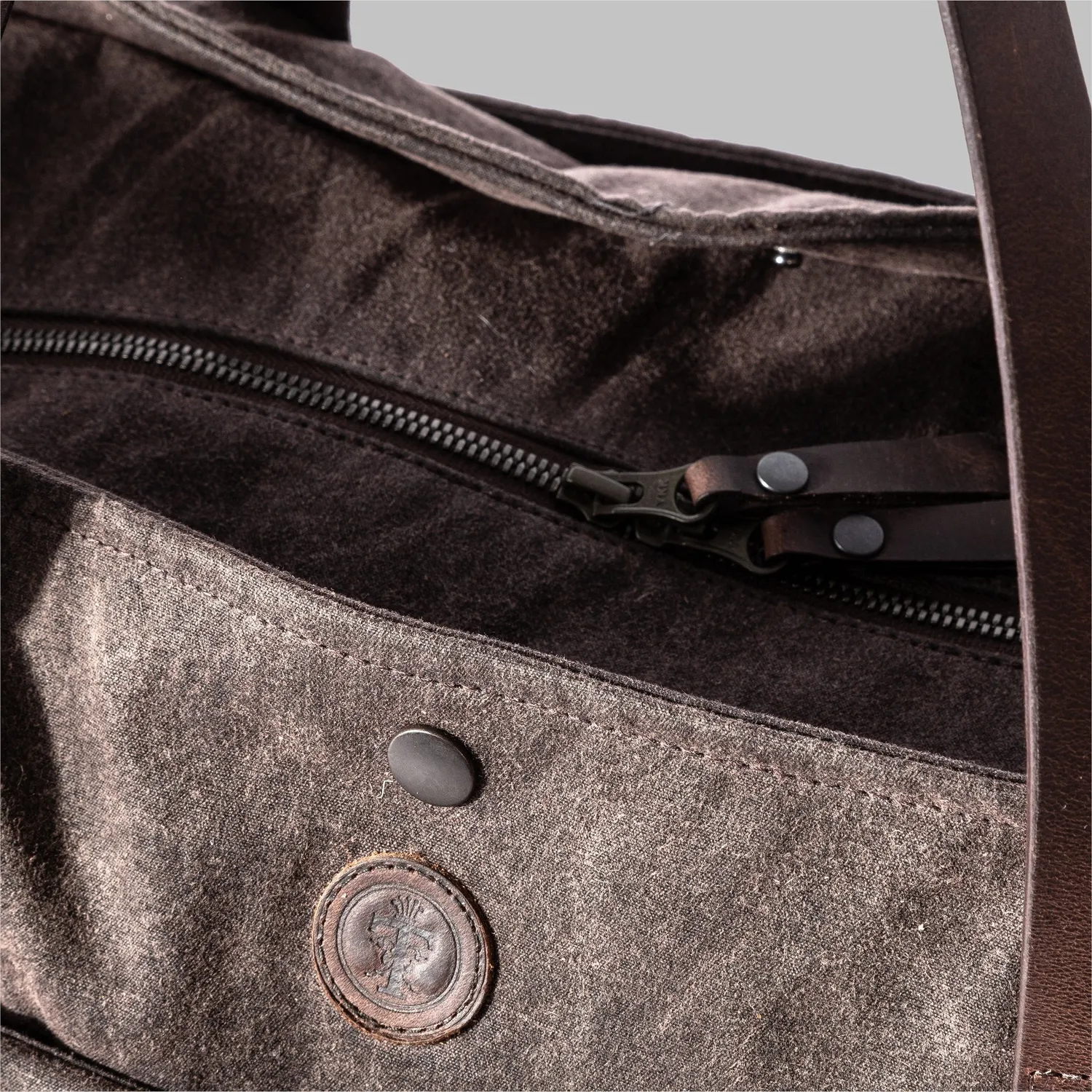 John Partridge Appdale Large Waxed Cotton totebag brun