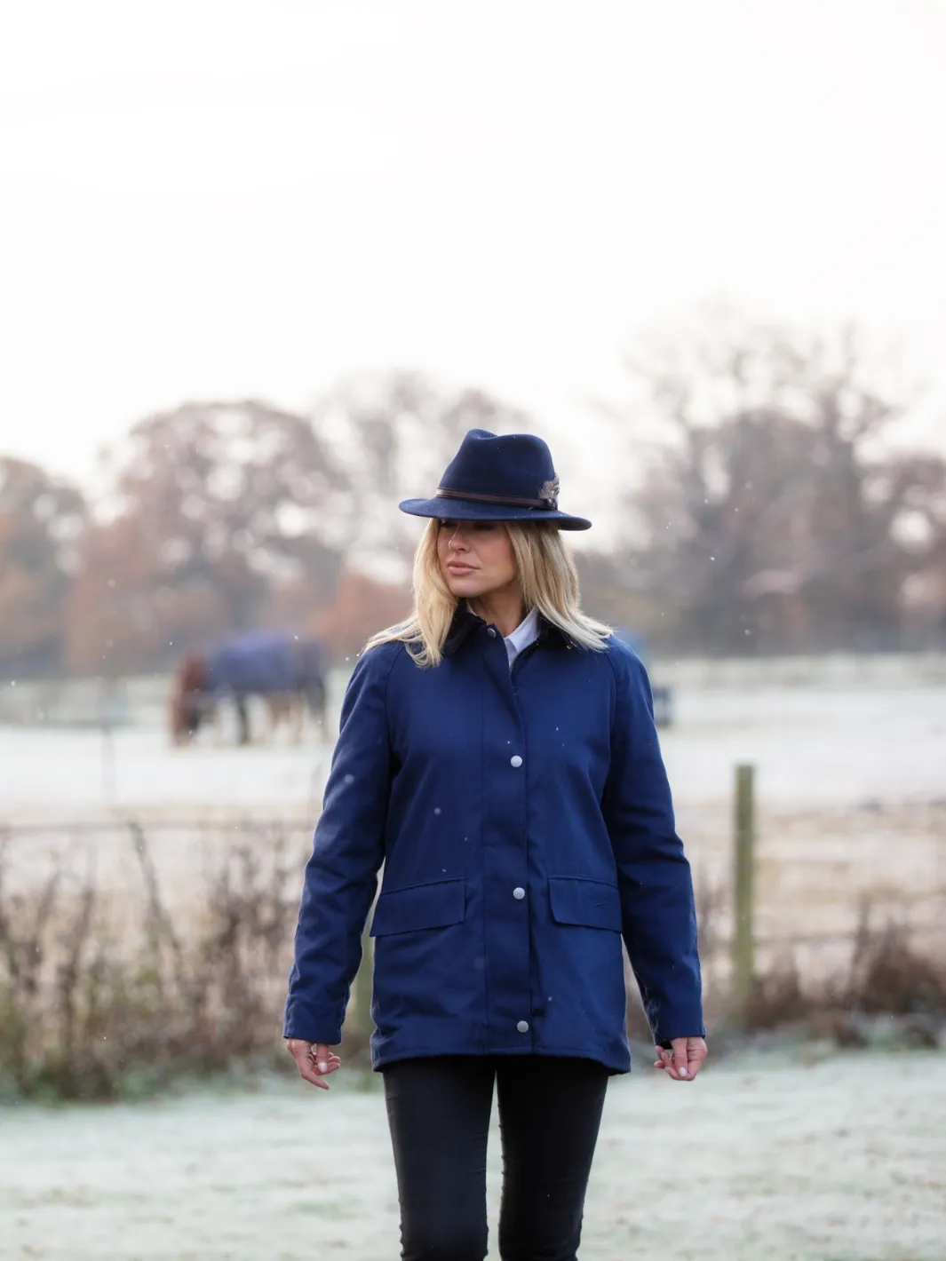 John Partridge Landowner Casual gåjakke dame navy bomull
