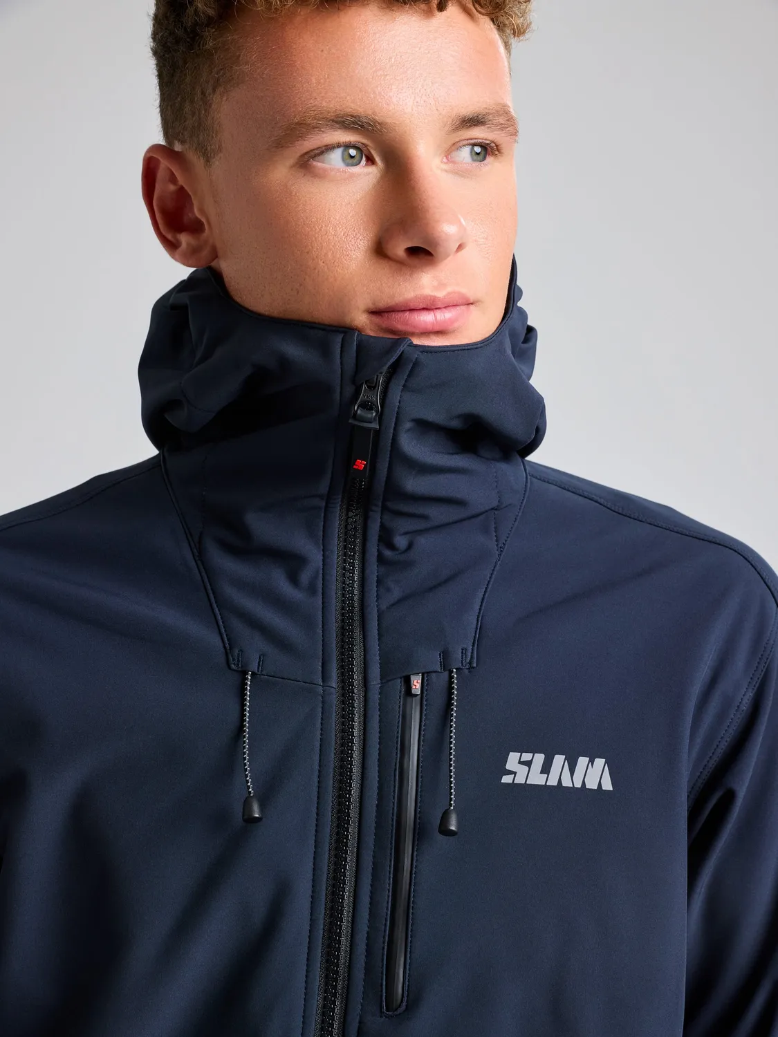 Slam Softshell Hoodie softshelljakke Dark Navy/Aluminium fleece