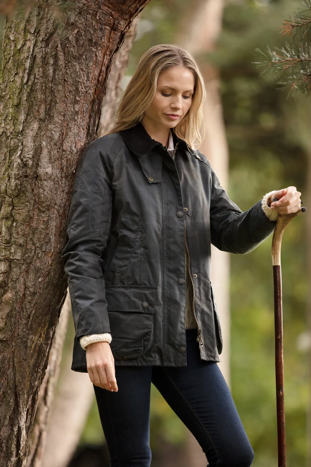 John Partridge Landowner Ladies Landowner Wax Walking Jacket voksjakke Dundee Check
