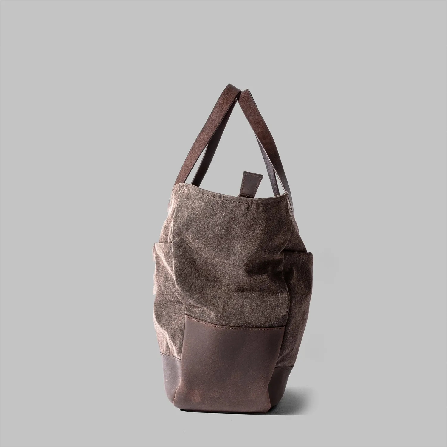 John Partridge Appdale Large Waxed Cotton totebag brun