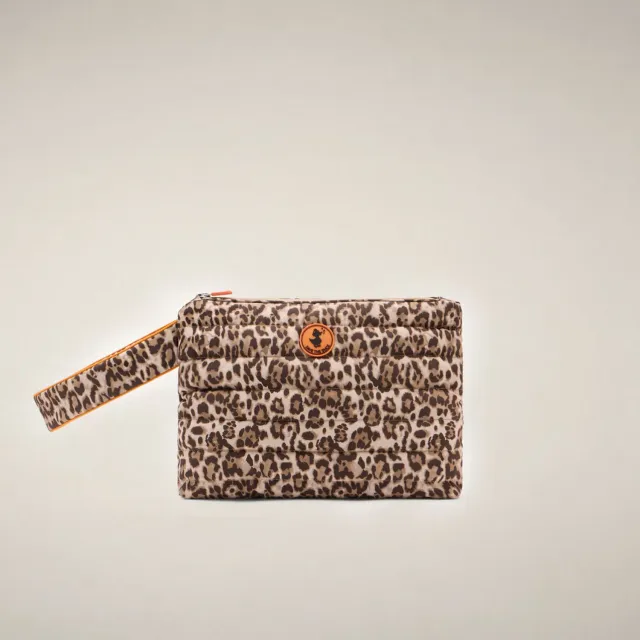 Save The Duck Clio quiltet pouch TU leopardmønstret