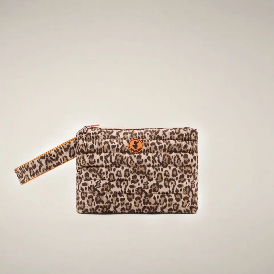 Save The Duck Clio quiltet pouch TU leopardmønstret