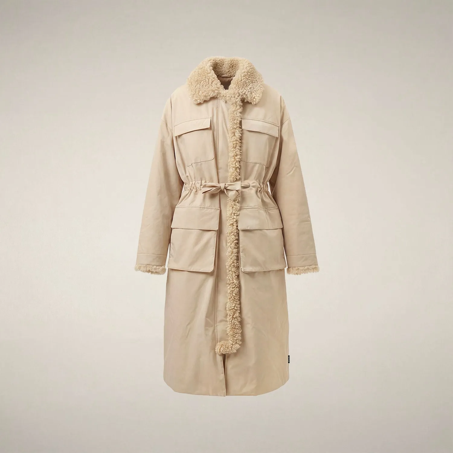 Save The Duck Shayla regnkåpe dame steinbeige oversized