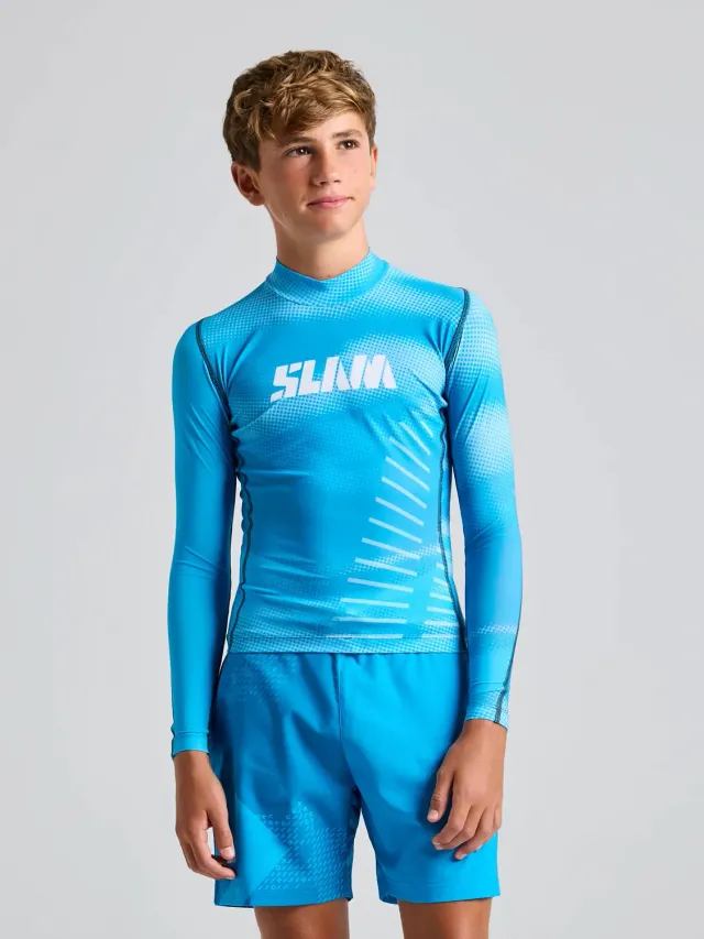 Slam Foil Jr Rashguard LS rashguard blå UV-beskyttelse