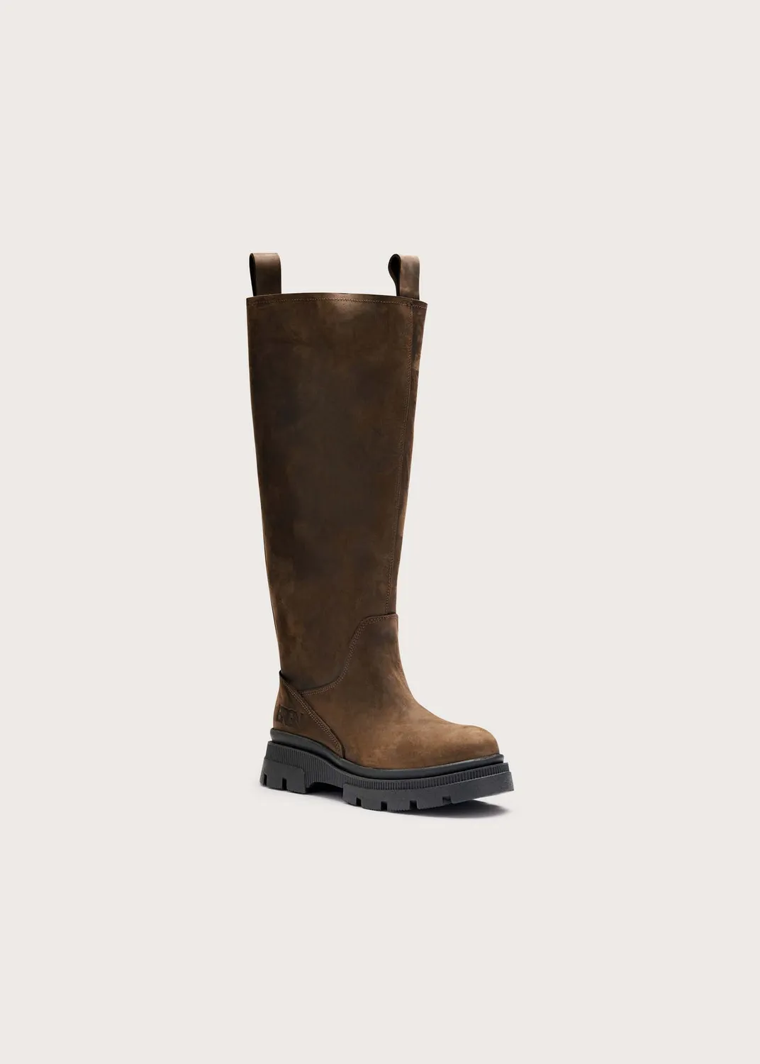 Brgn High Leather Boots støvletter brune i nubuck