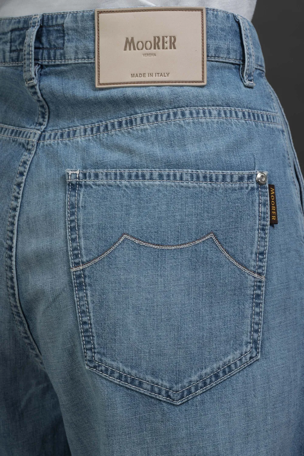 Moorer CABIRIAN-J-LGD LIGHT BLU jeans lyseblå denim
