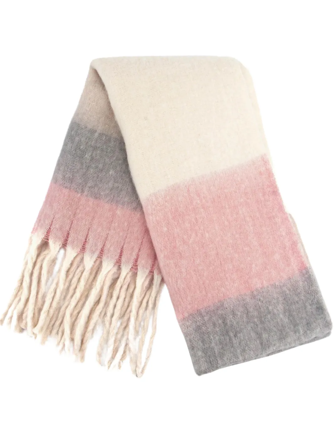John Partridge Heavyweight Check Print skjerf Dusty Pink – viskose