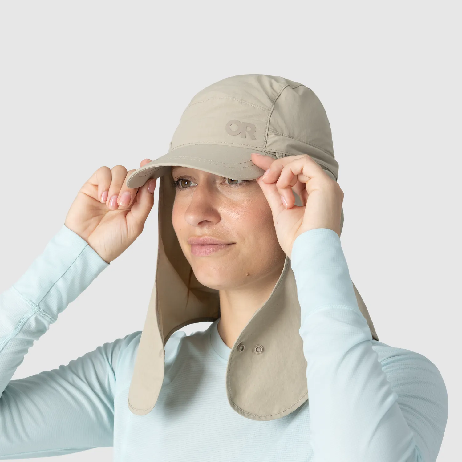 Outdoor Research Insect Shield® Cape Cap solhatt Pro Khaki S/M UPF 50+