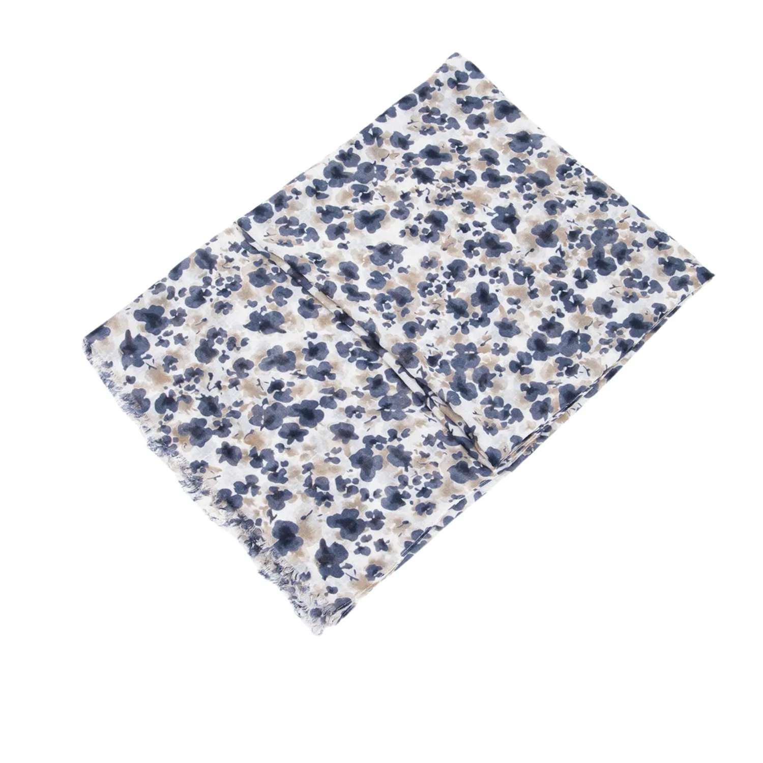 John Partridge Floral and Vine Print skjerf grå navy blå viskose