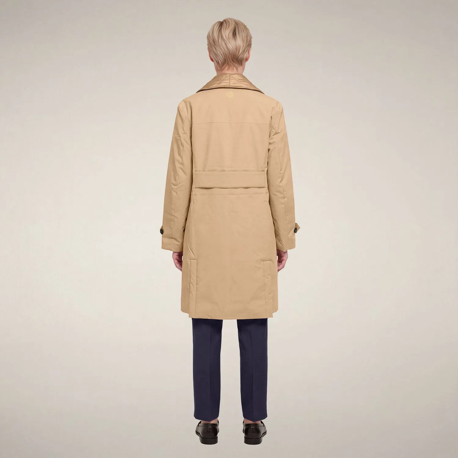 Save The Duck Pilar regnkåpe dame, Stardust Beige – fôret