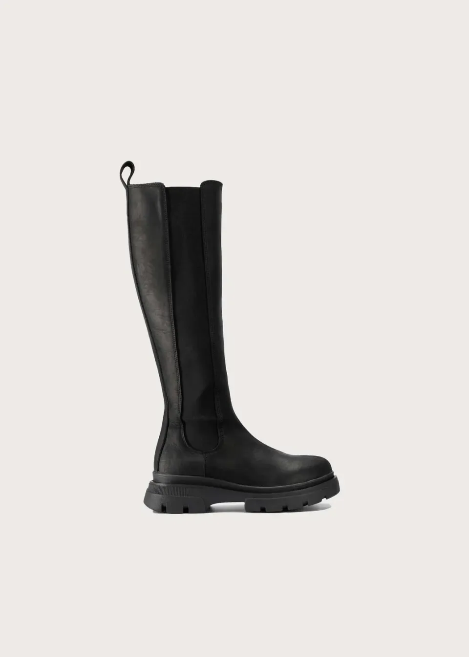 Brgn Slim High Boots støvler New Black vanntette skinn