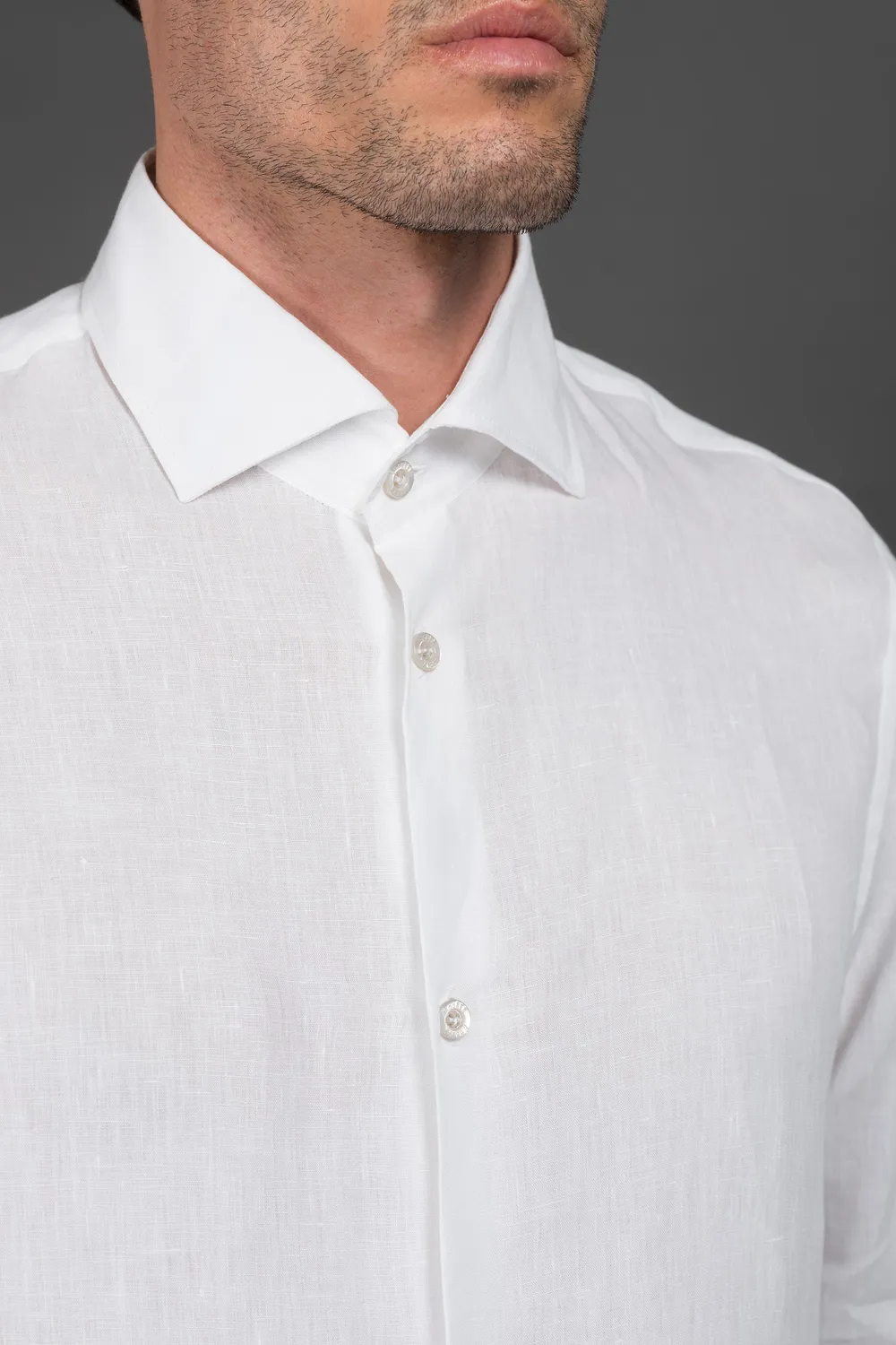 Moorer SORRENTO-GLX skjorte hvit lin slim fit