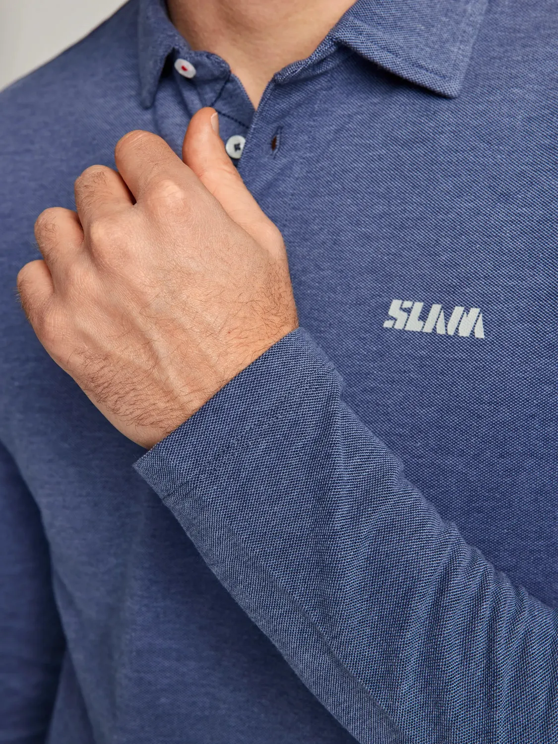 Slam Polo Heba LS poloskjorte herre – mørk marine, bomull
