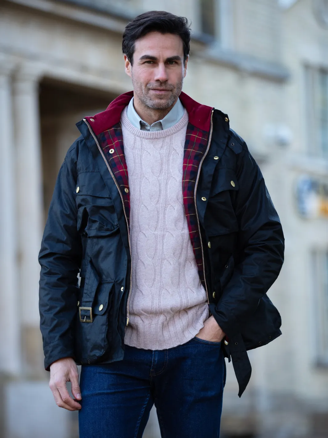 John Partridge Speed 6 Wax Biker Jacket jakke svart
