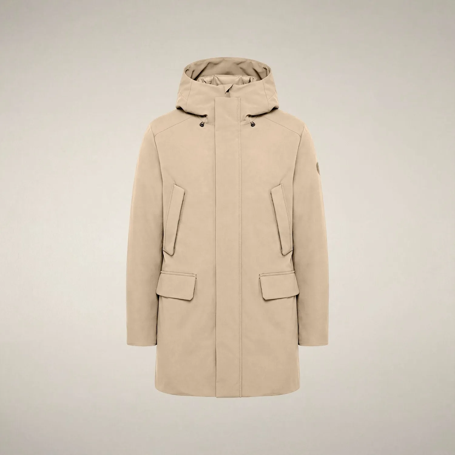 Save The Duck Arctic Wilson parkas herre Stone Beige resirkulert isolasjon
