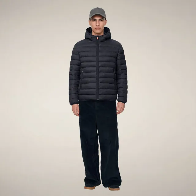 Save The Duck Jeanluc boblejakke herre Blue Black med hette