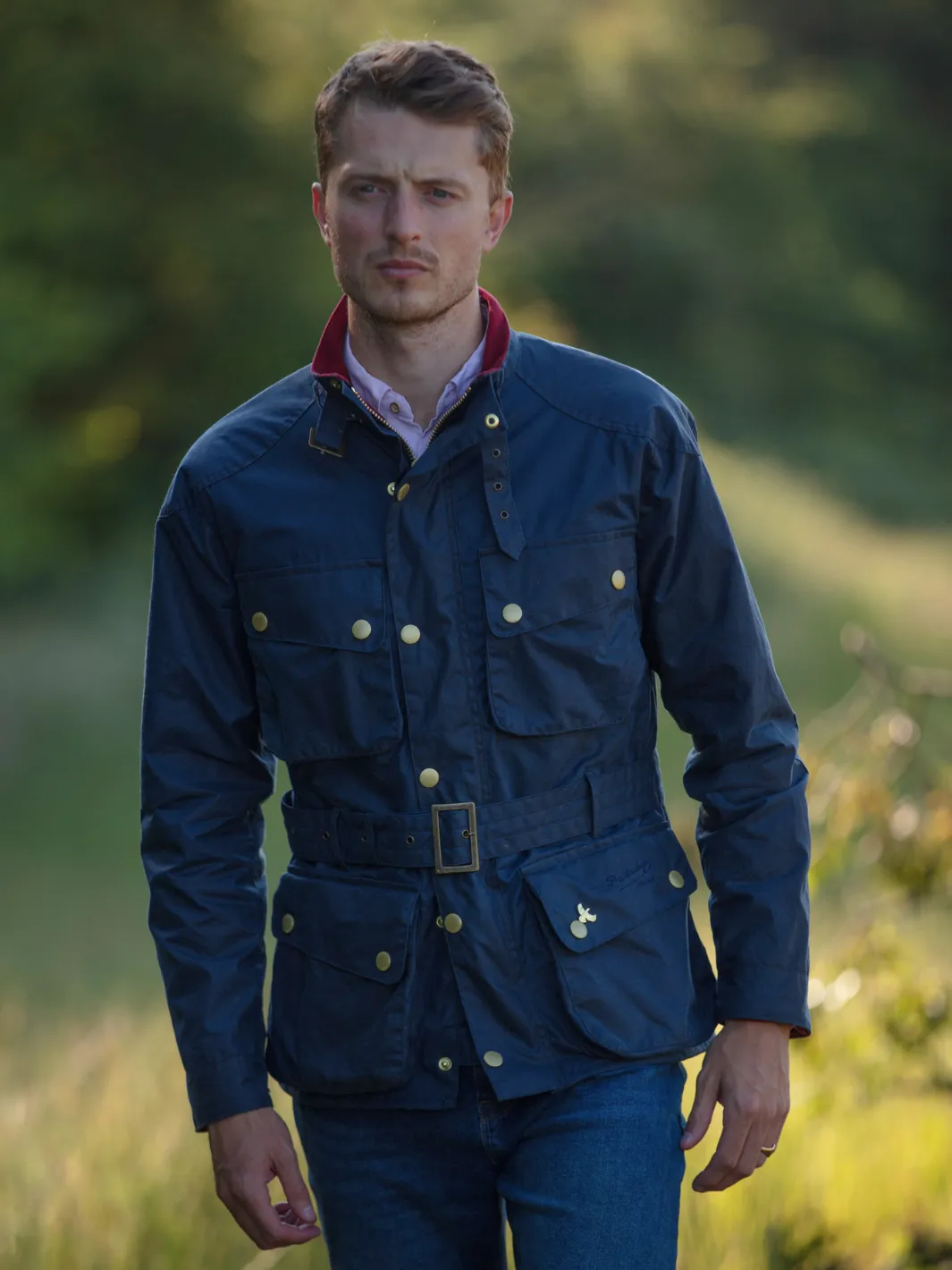 John Partridge Speed 6 Wax Biker Jacket bikerjakke navy voks