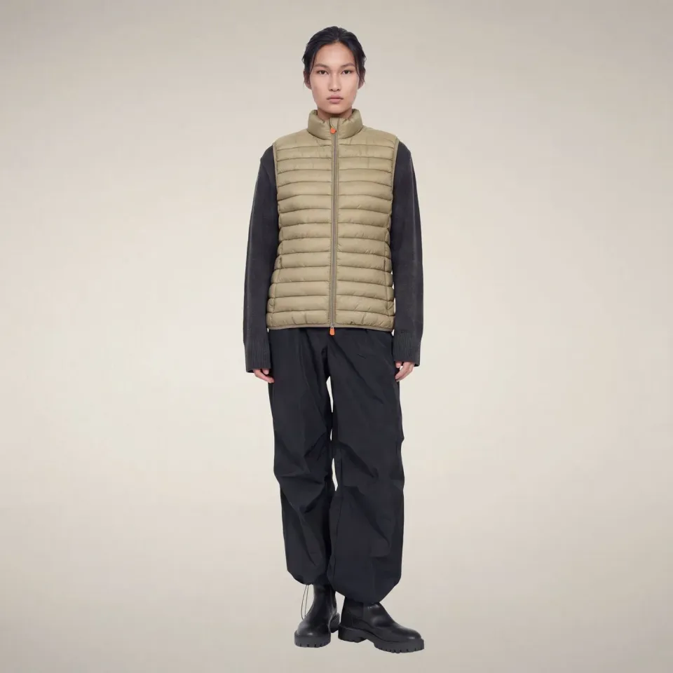 Save The Duck Charlotte vest dame Elephant Grey vattert