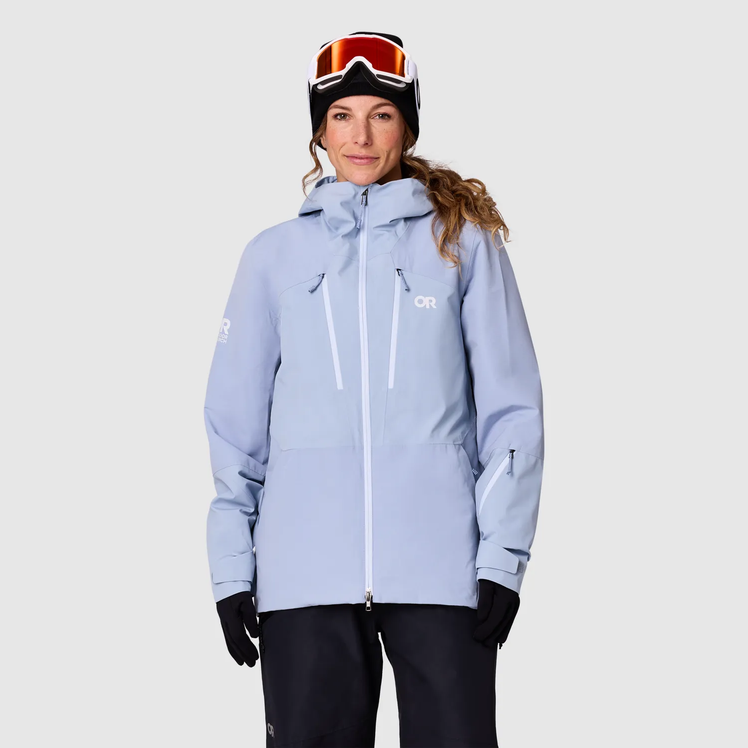 Outdoor Research Women's Powderverse skijakke Black/Pro Khaki