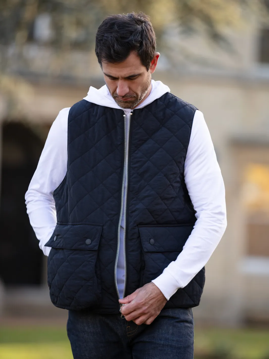 John Partridge Padded Vest vest koksgrå M–L vattert nylon
